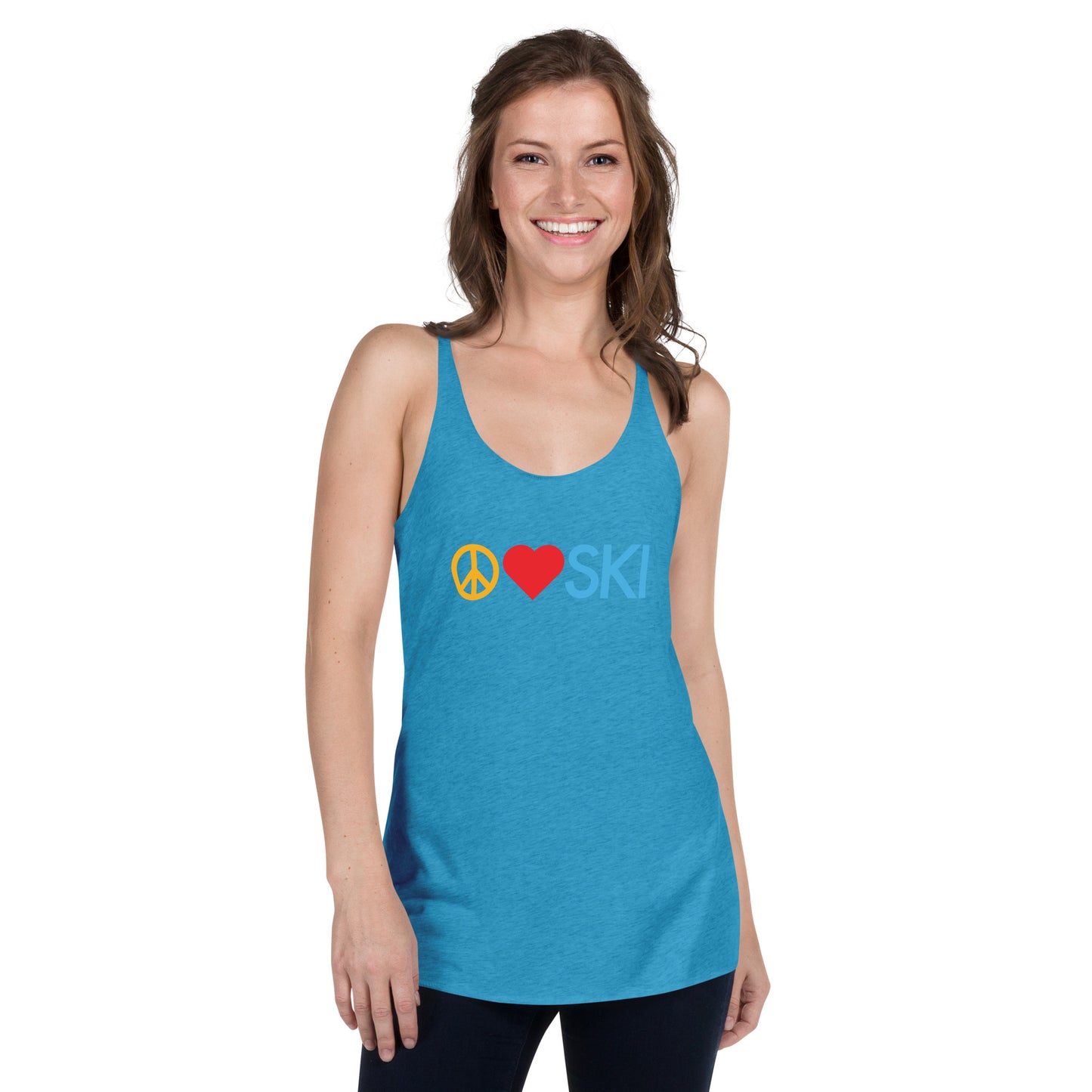 CS0026 - 02003 - Peace | Love | SKI Women's Racerback Tank