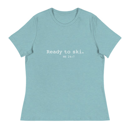 CS0070 - 02001 - Ready to ski. Women's Relaxed T-Shirt