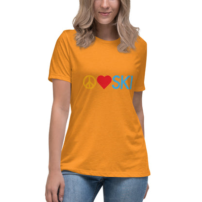 CS0026 - 02001 - Peace | Love | SKI Women's Relaxed T-Shirt