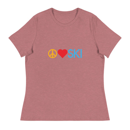 CS0026 - 02001 - Peace | Love | SKI Women's Relaxed T-Shirt