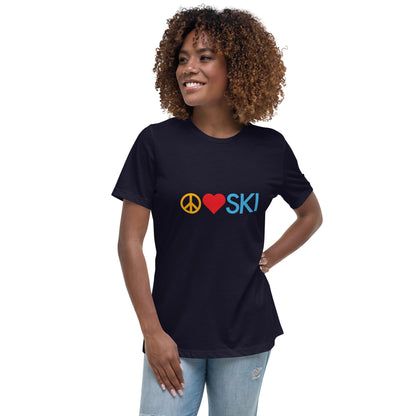 CS0026 - 02001 - Peace | Love | SKI Women's Relaxed T-Shirt