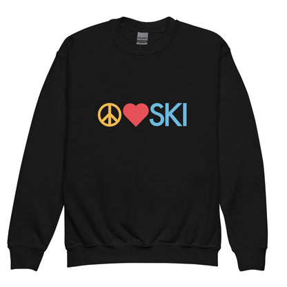 CS0026 - 03005 - Peace | Love | SKI Unisex Youth crewneck sweatshirt