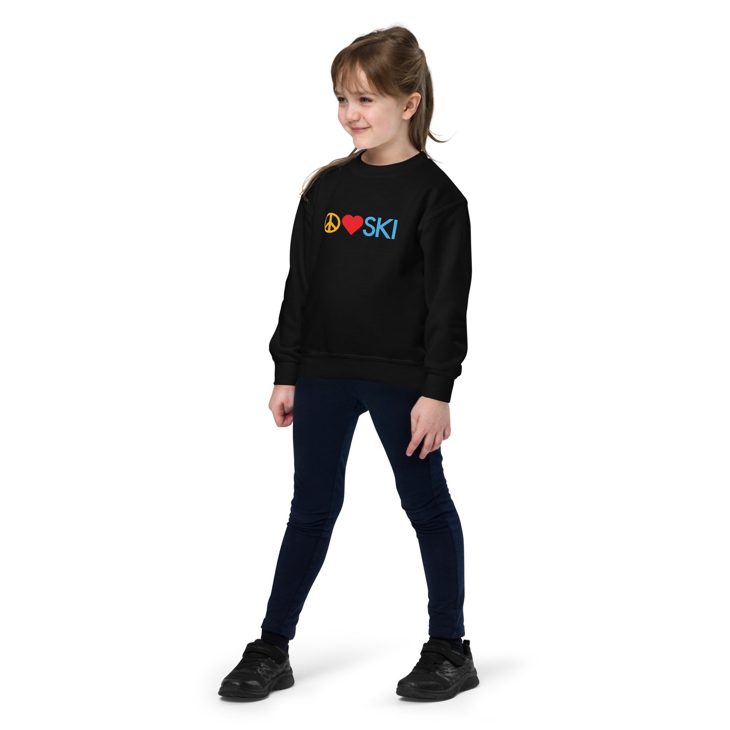 CS0026 - 03005 - Peace | Love | SKI Unisex Youth crewneck sweatshirt