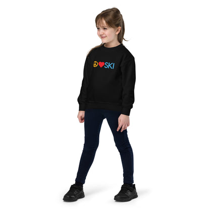 CS0026 - 03005 - Peace | Love | SKI Unisex Youth crewneck sweatshirt