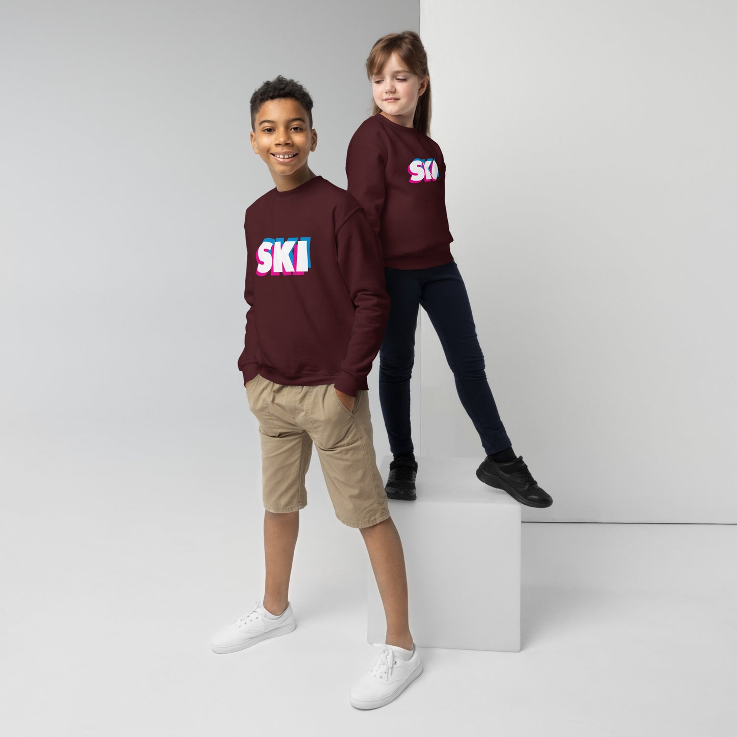 CS0058 - 03005 - 3D SKI Unisex Youth crewneck sweatshirt