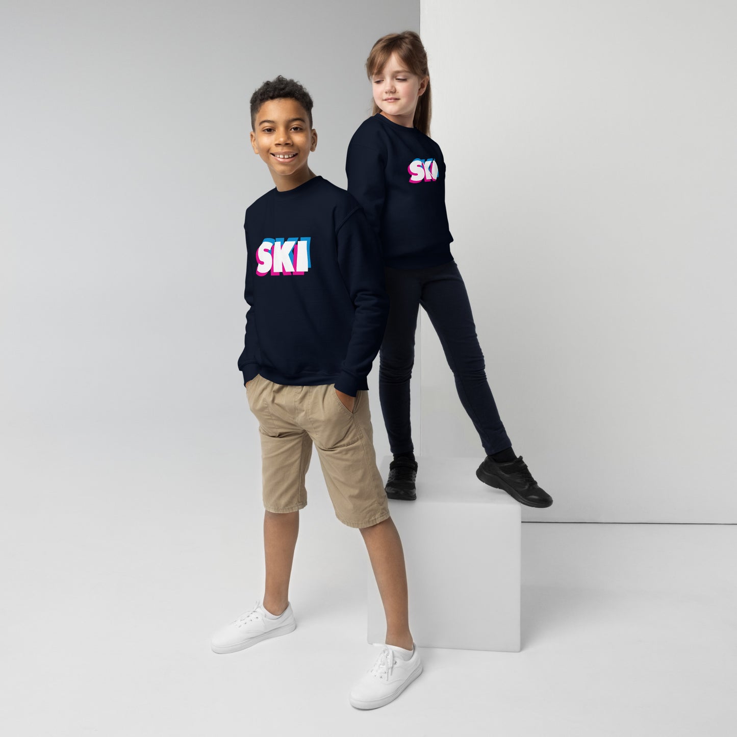 CS0058 - 03005 - 3D SKI Unisex Youth crewneck sweatshirt