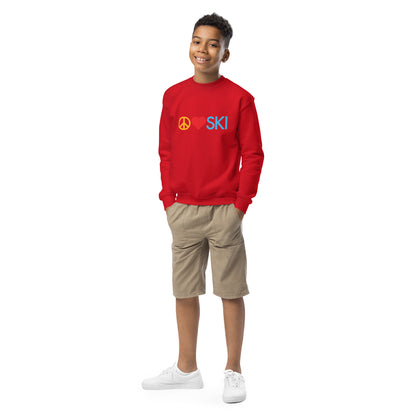 CS0026 - 03005 - Peace | Love | SKI Unisex Youth crewneck sweatshirt