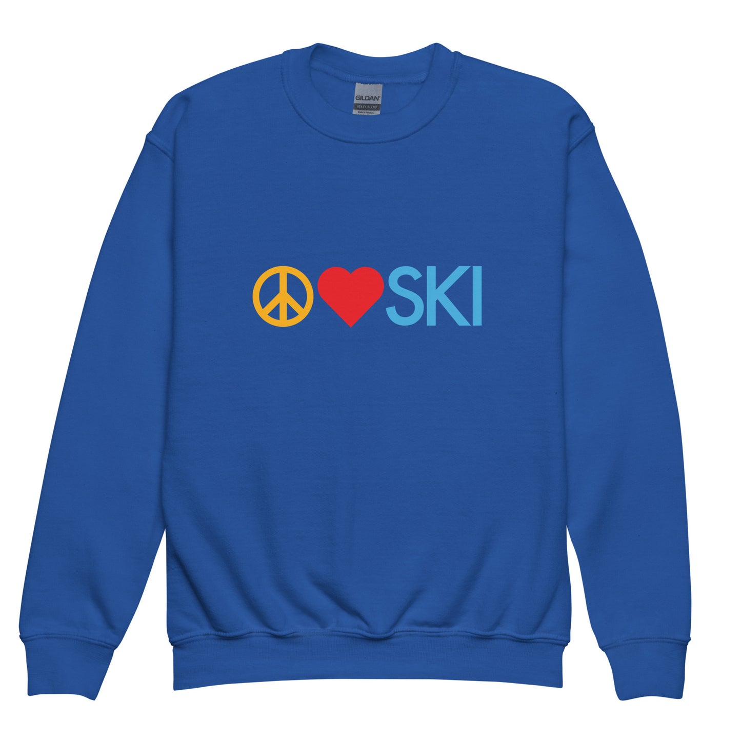 CS0026 - 03005 - Peace | Love | SKI Unisex Youth crewneck sweatshirt