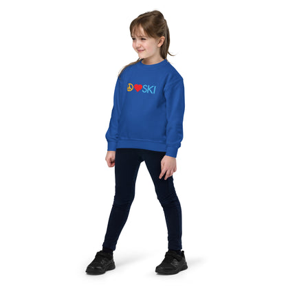 CS0026 - 03005 - Peace | Love | SKI Unisex Youth crewneck sweatshirt