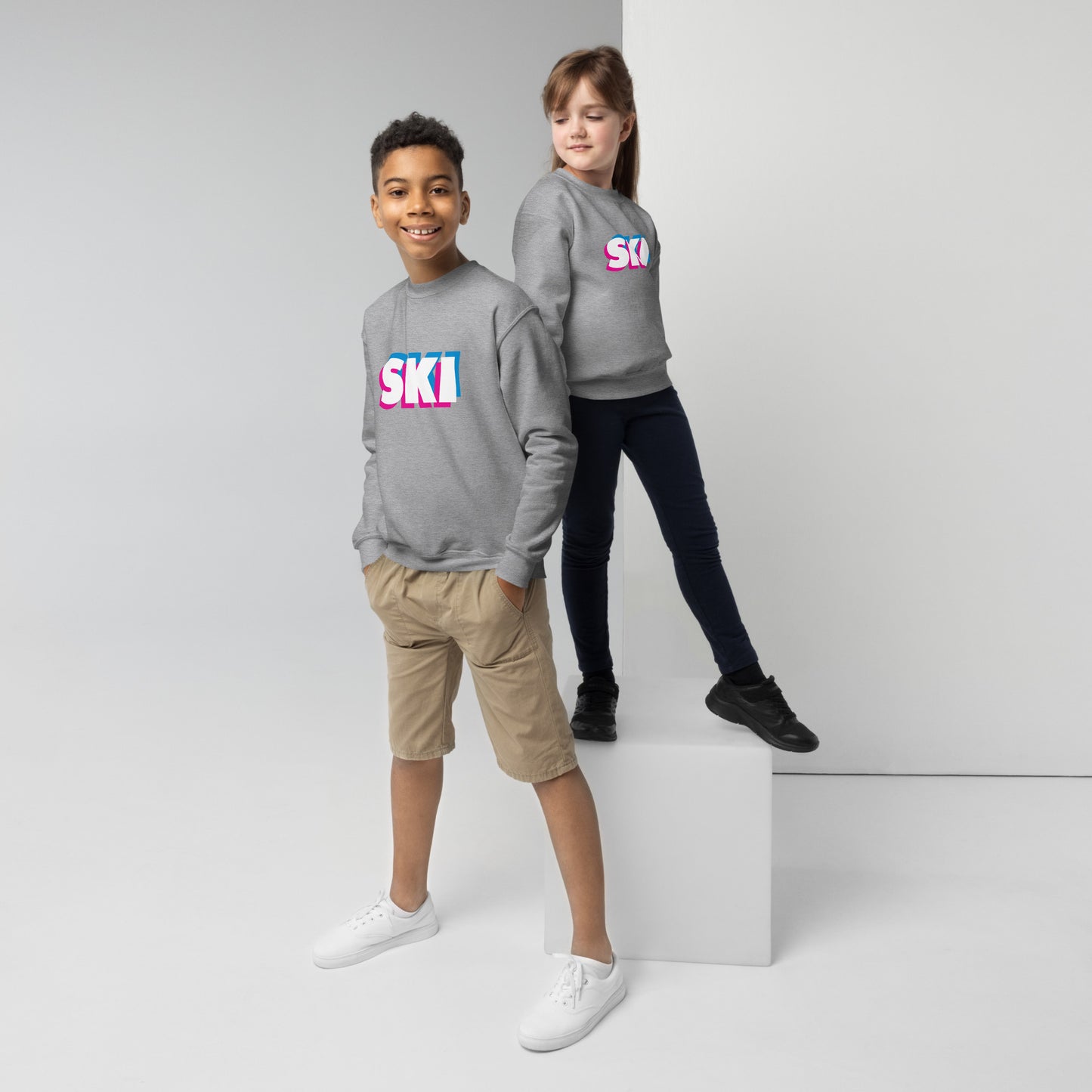 CS0058 - 03005 - 3D SKI Unisex Youth crewneck sweatshirt