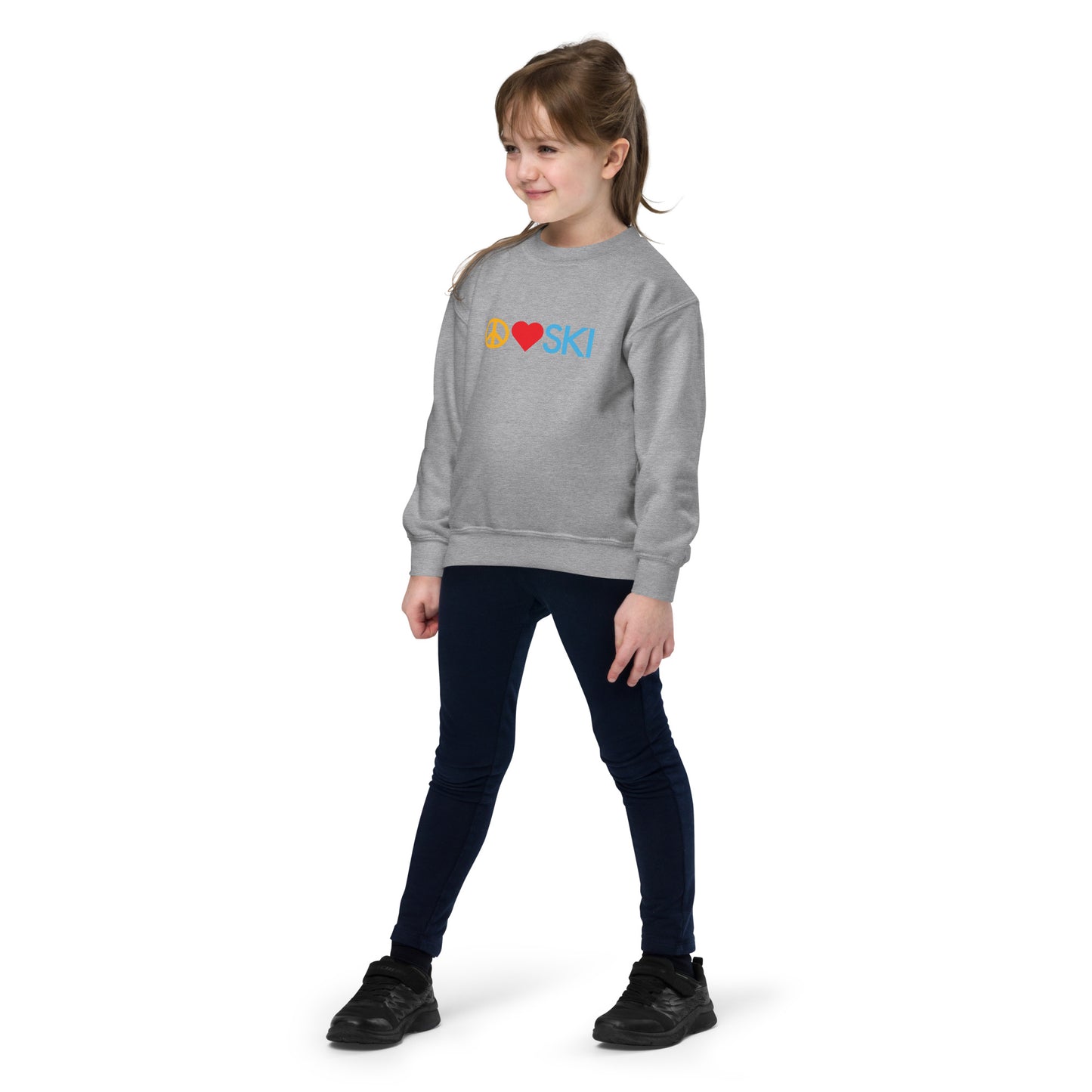 CS0026 - 03005 - Peace | Love | SKI Unisex Youth crewneck sweatshirt