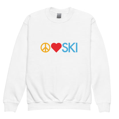 CS0026 - 03005 - Peace | Love | SKI Unisex Youth crewneck sweatshirt