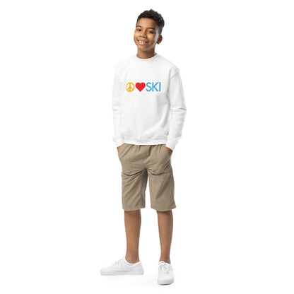 CS0026 - 03005 - Peace | Love | SKI Unisex Youth crewneck sweatshirt