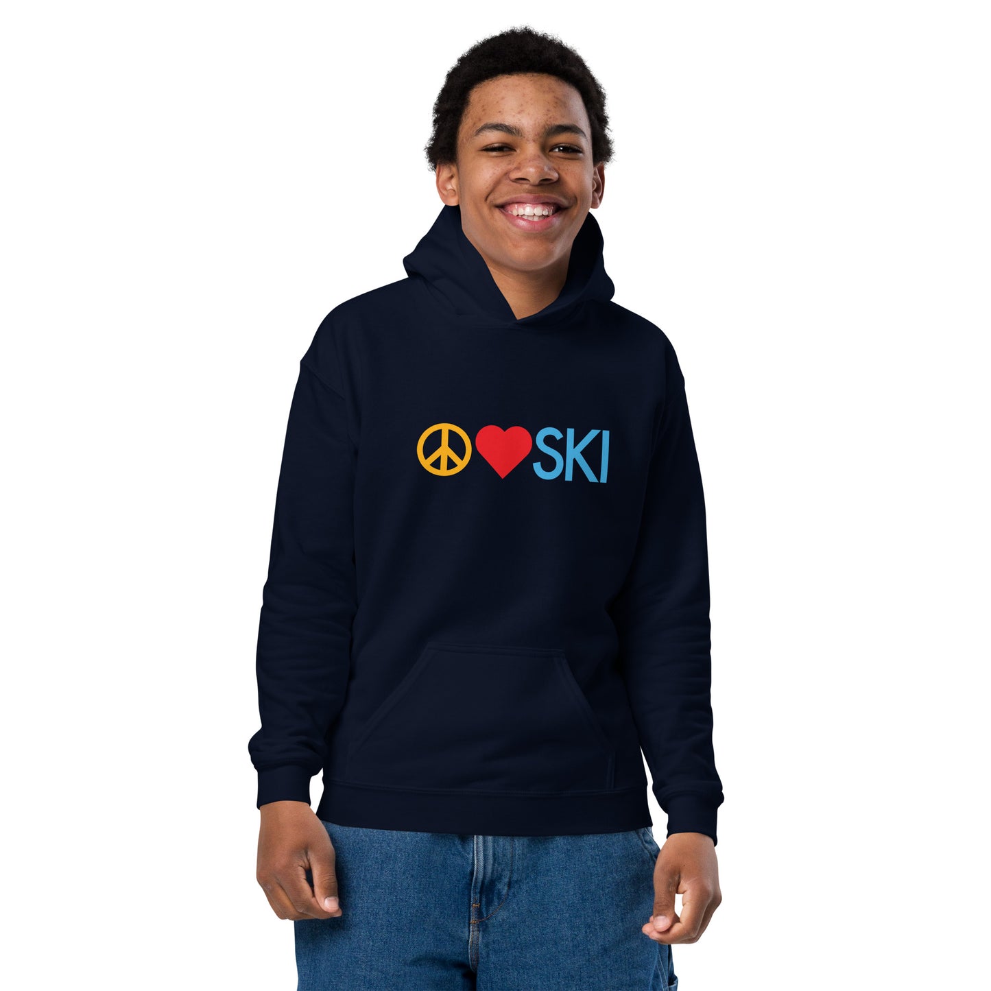 CS0026 - 03004 - Peace | Love | SKI Unisex Youth heavy blend hoodie