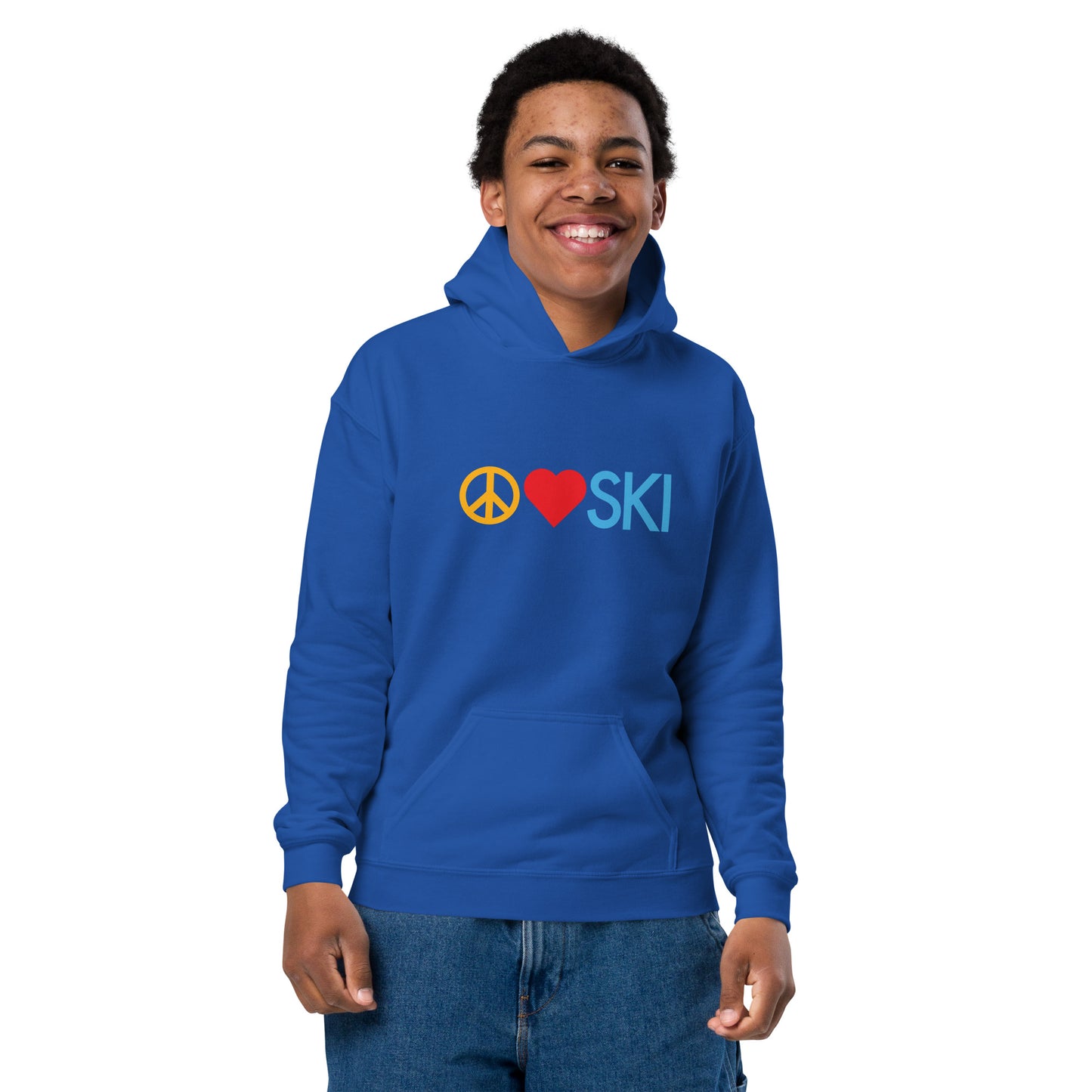 CS0026 - 03004 - Peace | Love | SKI Unisex Youth heavy blend hoodie