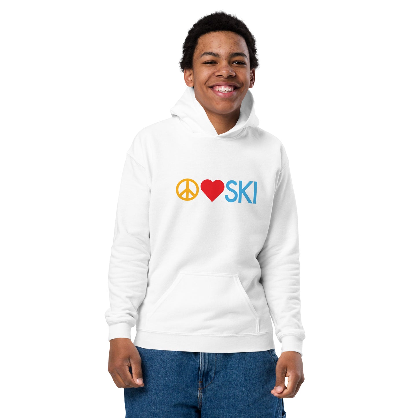 CS0026 - 03004 - Peace | Love | SKI Unisex Youth heavy blend hoodie