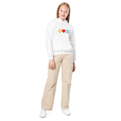 CS0026 - 03004 - Peace | Love | SKI Unisex Youth heavy blend hoodie