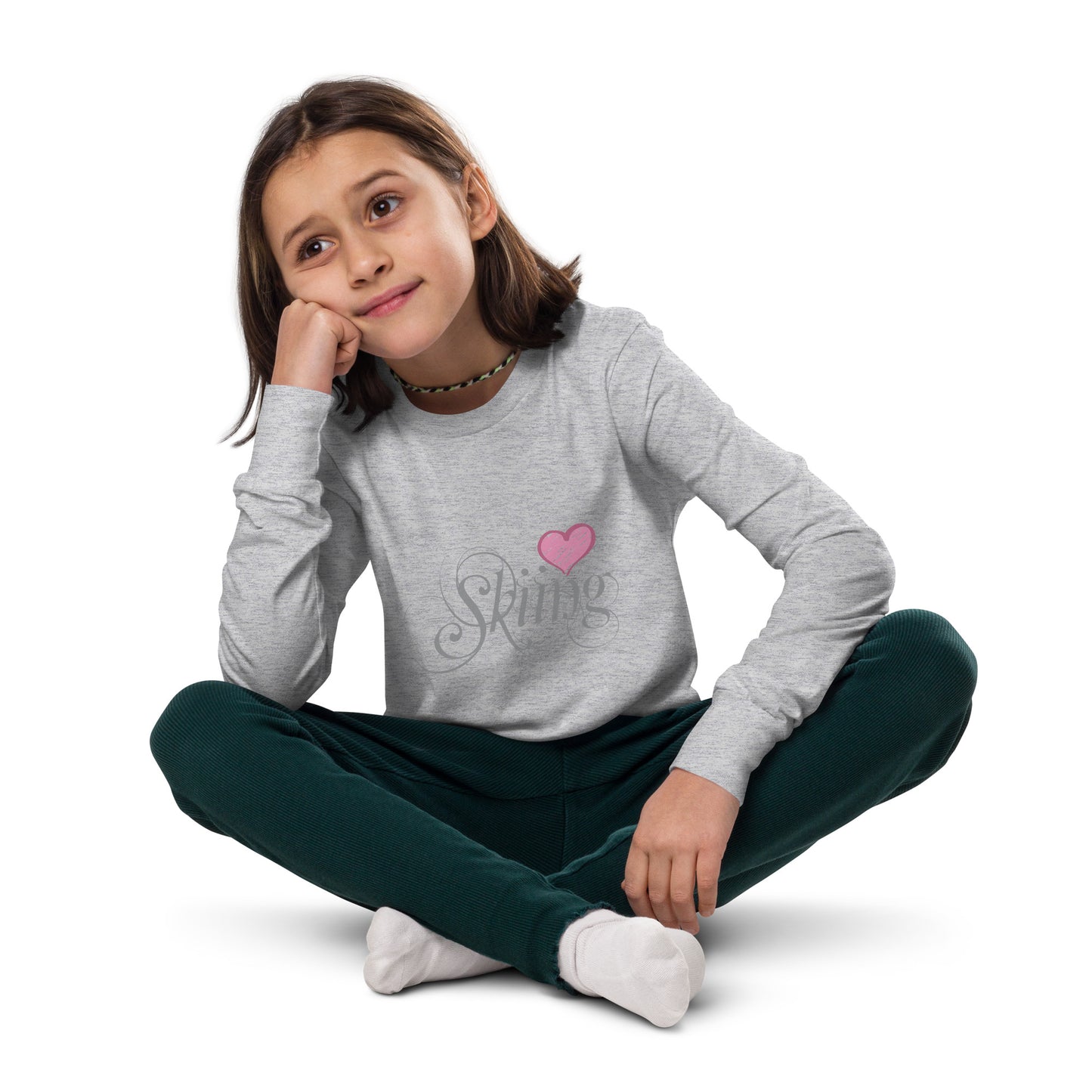 CS0047 - 03001 - Love Skiing/Women's Youth long sleeve tee