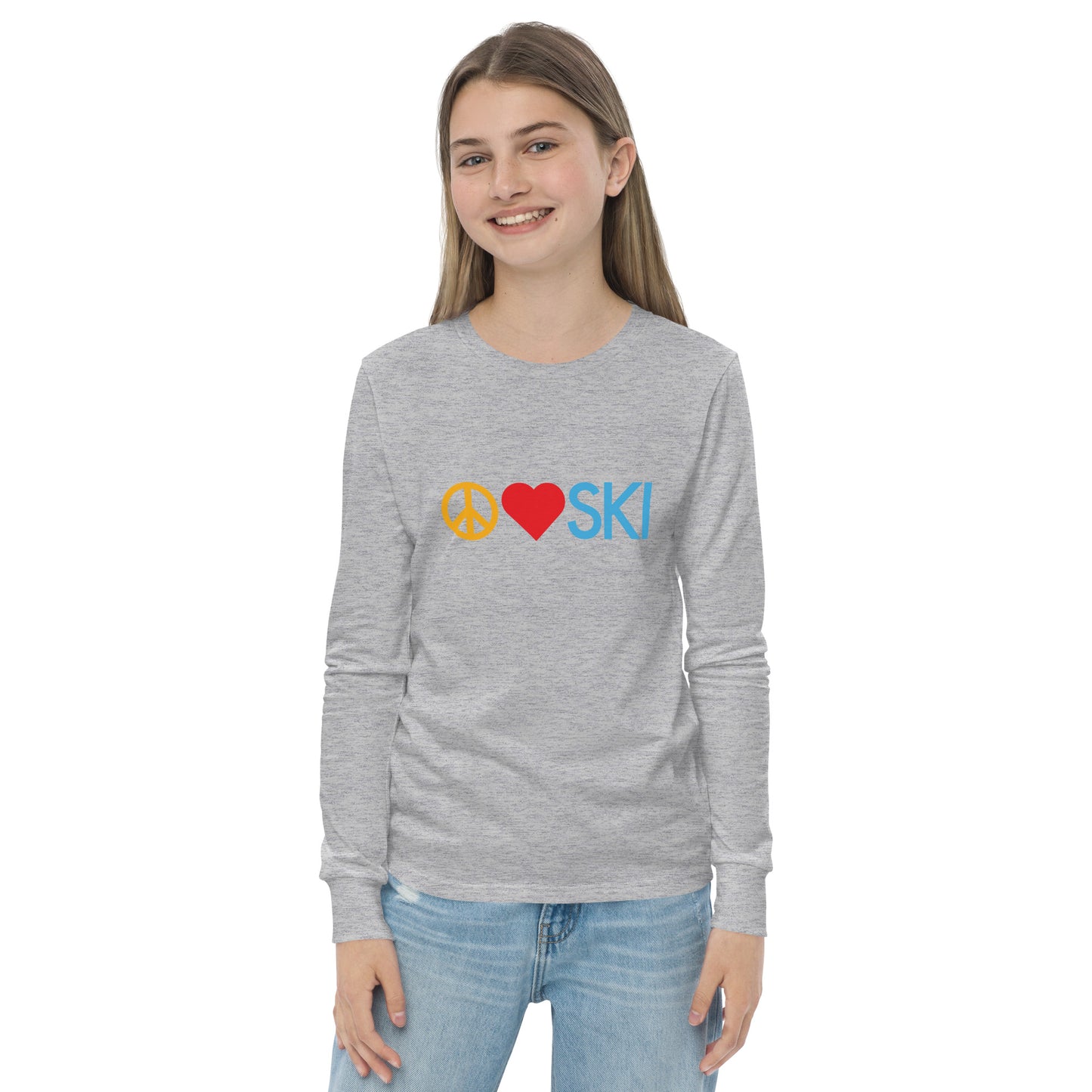 CS0026 - 03001 - Peace | Love | SKI Unisex Youth long sleeve tee