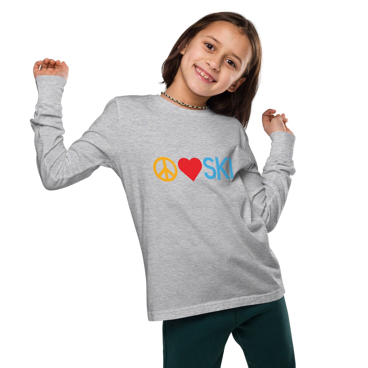 CS0026 - 03001 - Peace | Love | SKI Unisex Youth long sleeve tee