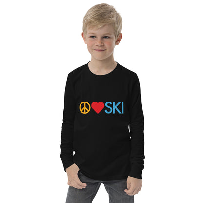 CS0026 - 03001 - Peace | Love | SKI Unisex Youth long sleeve tee