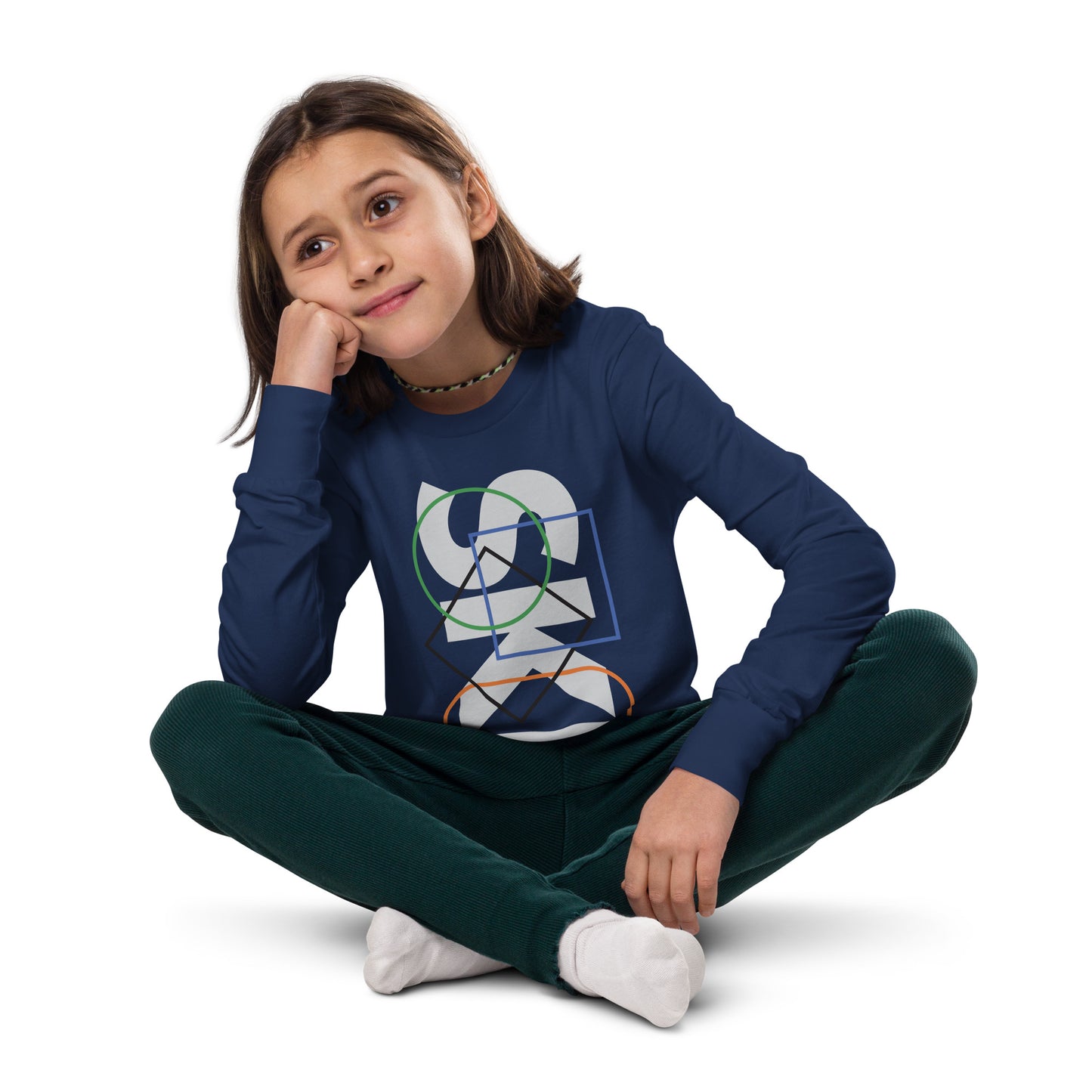 CS0044 - 03001 - SKI Icons Outlined Unisex Youth long sleeve tee