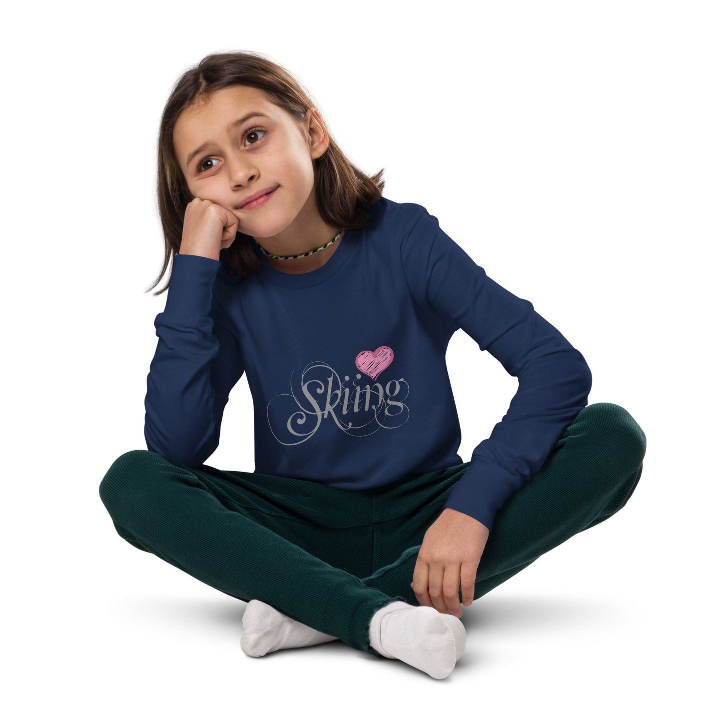 CS0047 - 03001 - Love Skiing/Women's Youth long sleeve tee