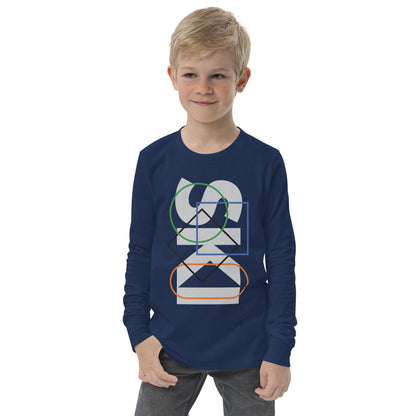 CS0044 - 03001 - SKI Icons Outlined Unisex Youth long sleeve tee