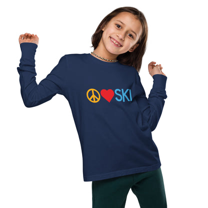 CS0026 - 03001 - Peace | Love | SKI Unisex Youth long sleeve tee