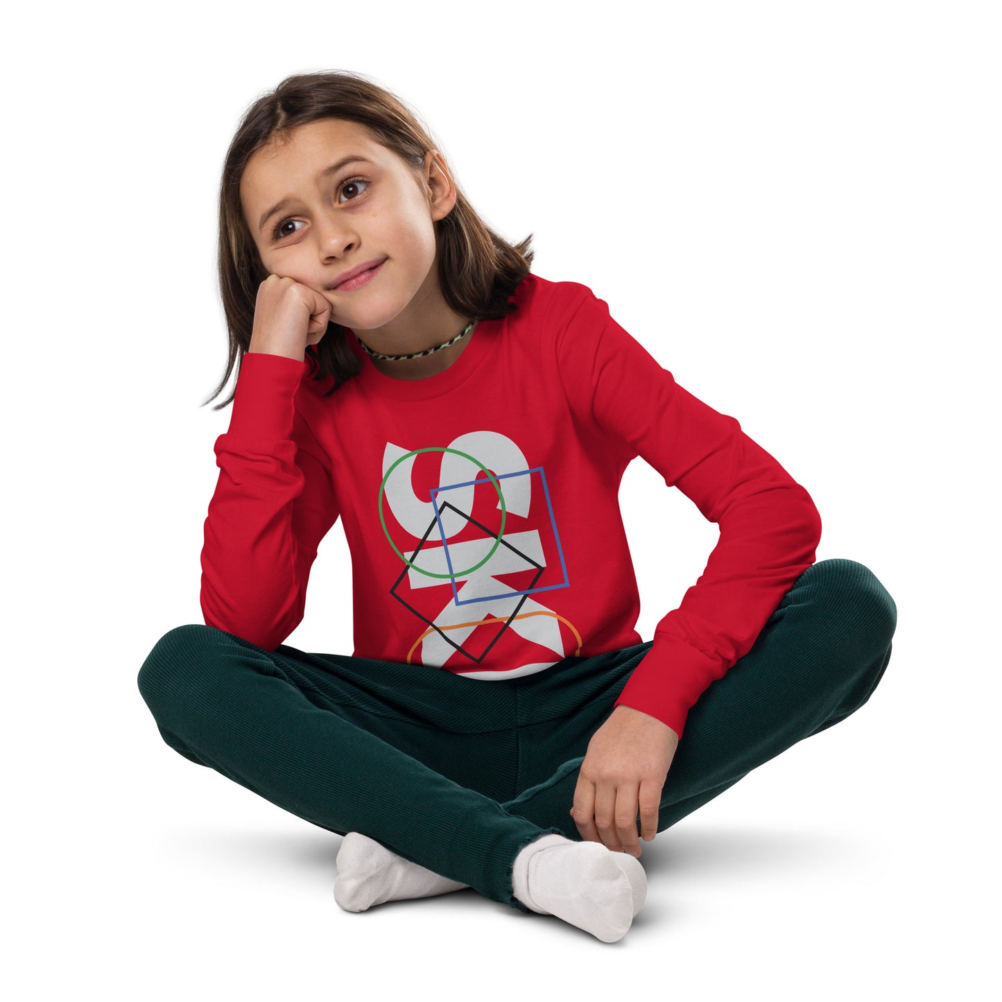 CS0044 - 03001 - SKI Icons Outlined Unisex Youth long sleeve tee