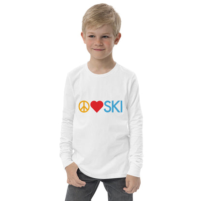 CS0026 - 03001 - Peace | Love | SKI Unisex Youth long sleeve tee