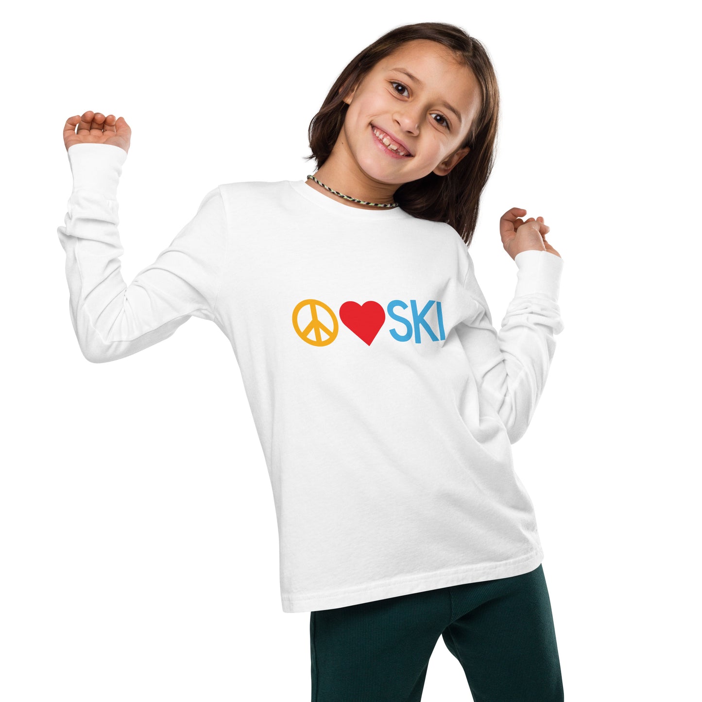 CS0026 - 03001 - Peace | Love | SKI Unisex Youth long sleeve tee