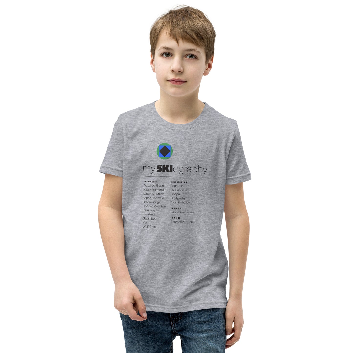 CS0001 - 03001 - mySKIography Unisex Youth Short Sleeve T-Shirt