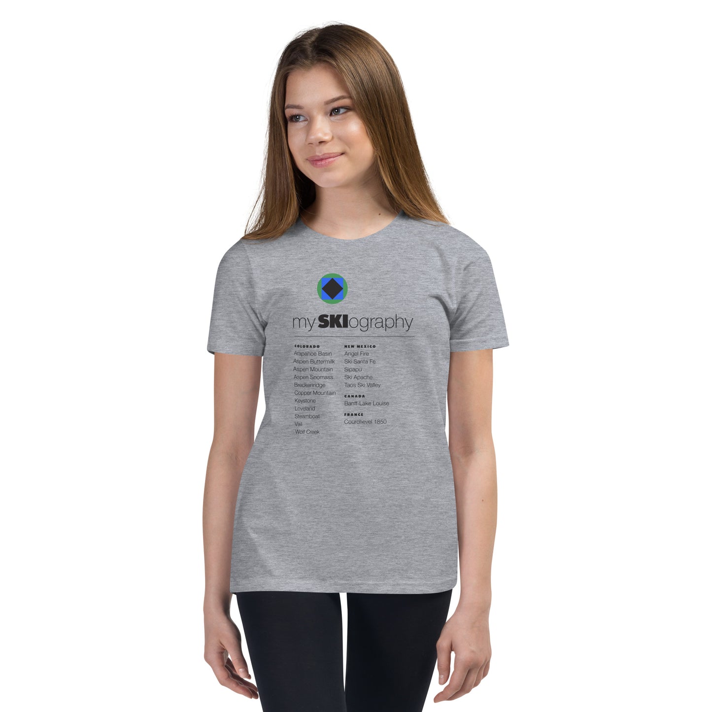 CS0001 - 03001 - mySKIography Unisex Youth Short Sleeve T-Shirt