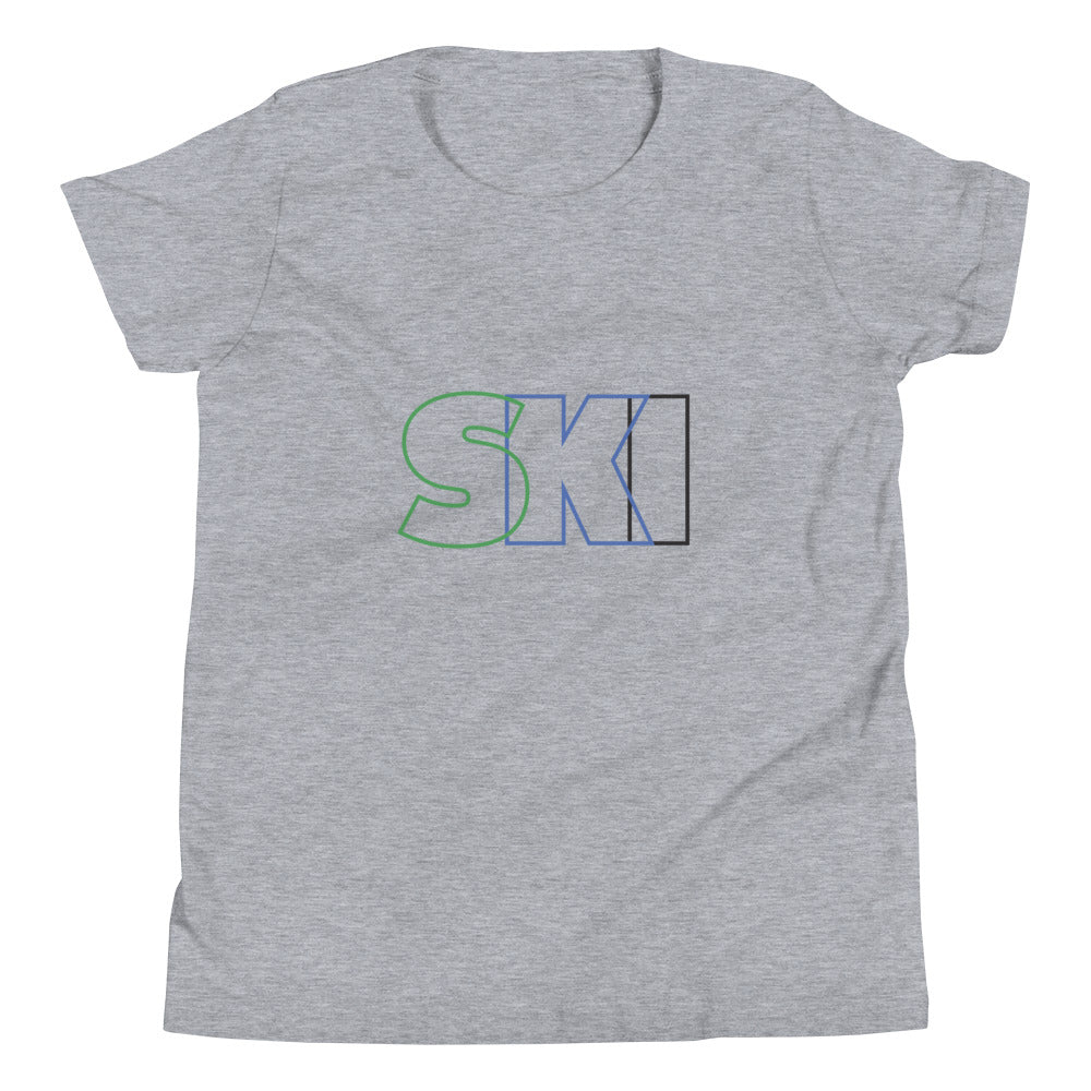 CS0052 - 03001 - SKI Outlined Unisex Youth Short Sleeve T-Shirt