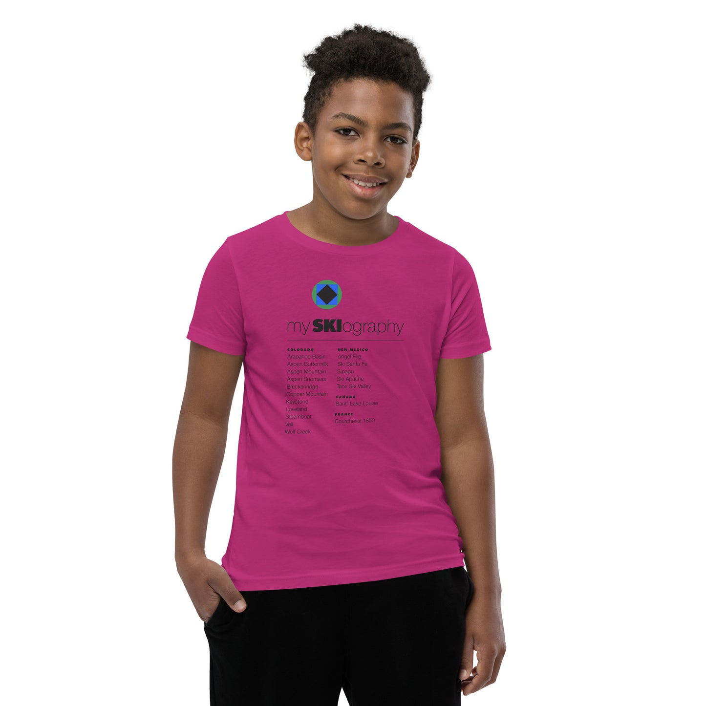 CS0001 - 03001 - mySKIography Unisex Youth Short Sleeve T-Shirt