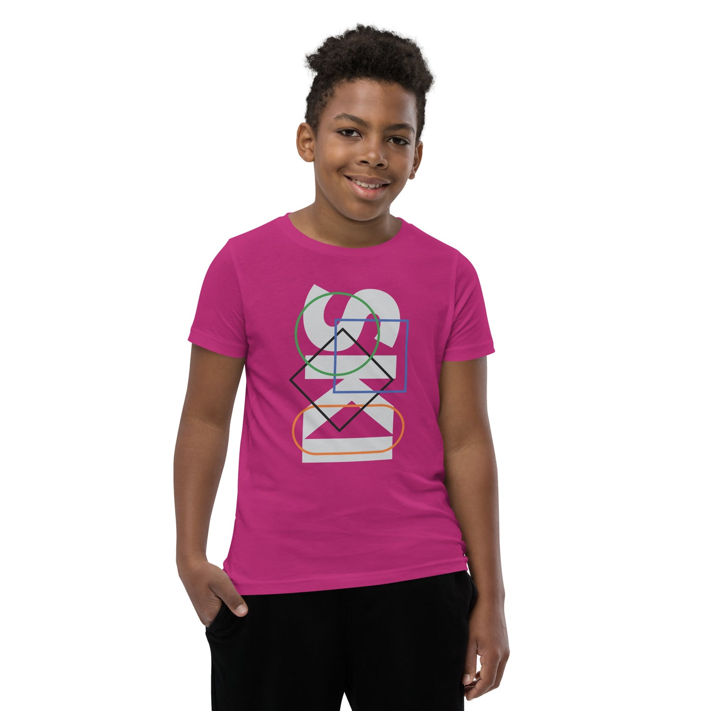 CS0044 - 03001 - SKI Icons Outlined Unisex Youth Short Sleeve T-Shirt