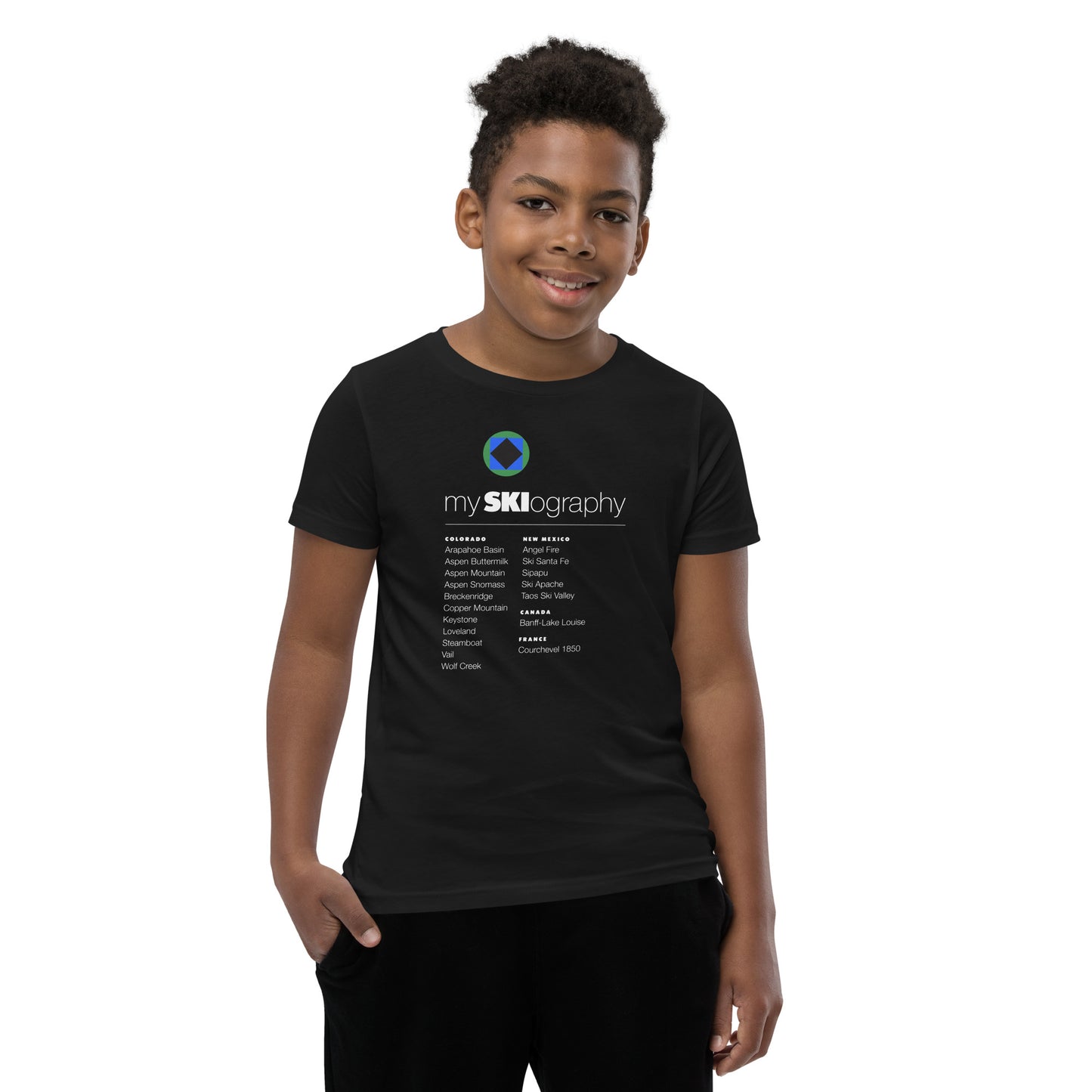 CS0001 - 03001 - mySKIography Unisex Youth Short Sleeve T-Shirt