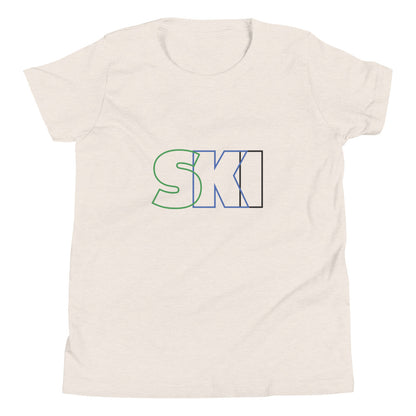 CS0052 - 03001 - SKI Outlined Unisex Youth Short Sleeve T-Shirt