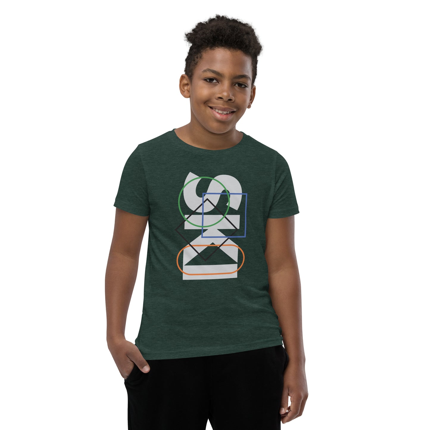 CS0044 - 03001 - SKI Icons Outlined Unisex Youth Short Sleeve T-Shirt