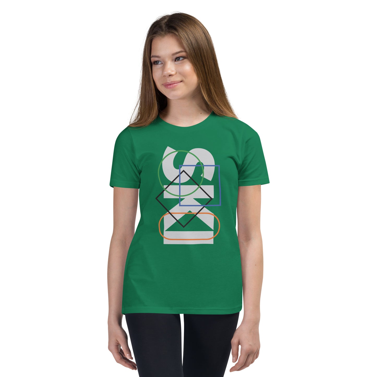 CS0044 - 03001 - SKI Icons Outlined Unisex Youth Short Sleeve T-Shirt