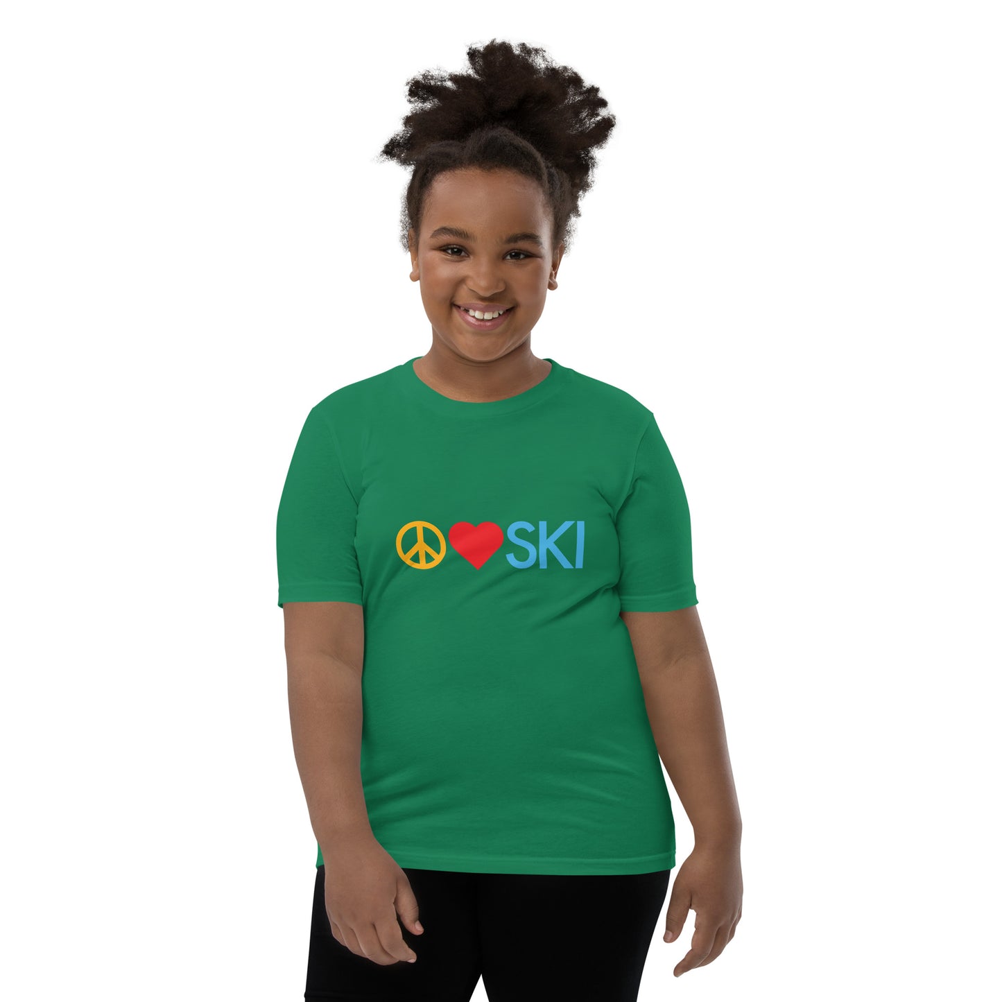 CS0026 - 03001 - Peace | Love | SKI Unisex Youth Short Sleeve T-Shirt