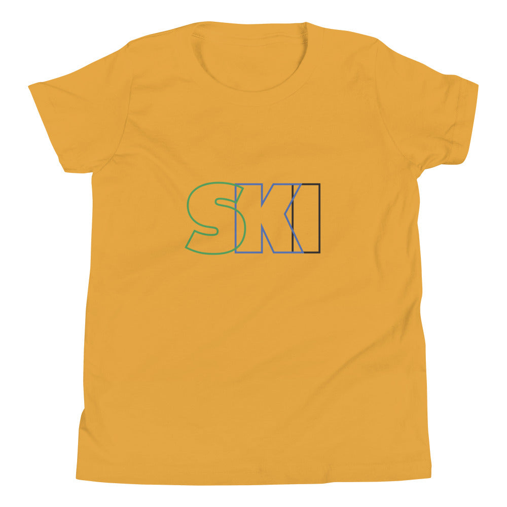 CS0052 - 03001 - SKI Outlined Unisex Youth Short Sleeve T-Shirt