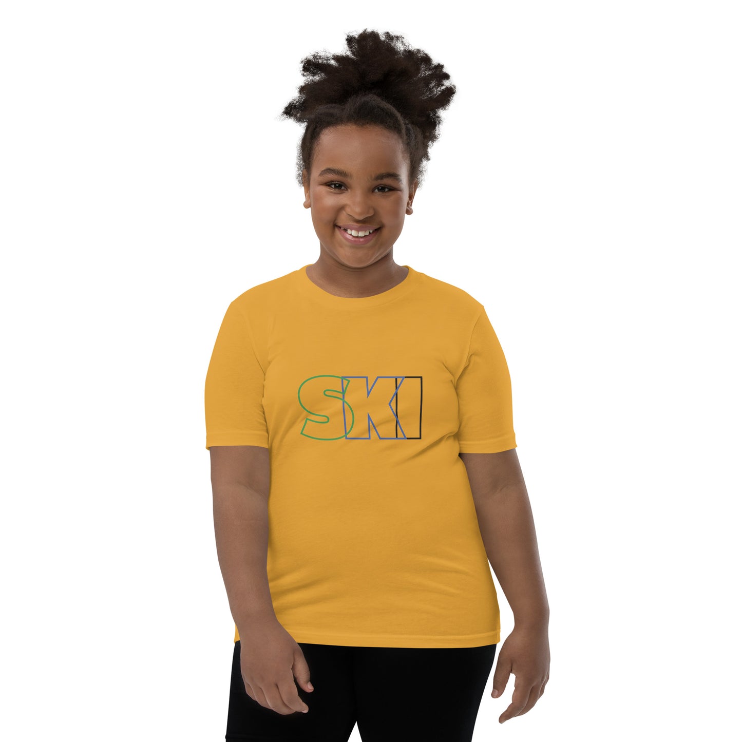 CS0052 - 03001 - SKI Outlined Unisex Youth Short Sleeve T-Shirt