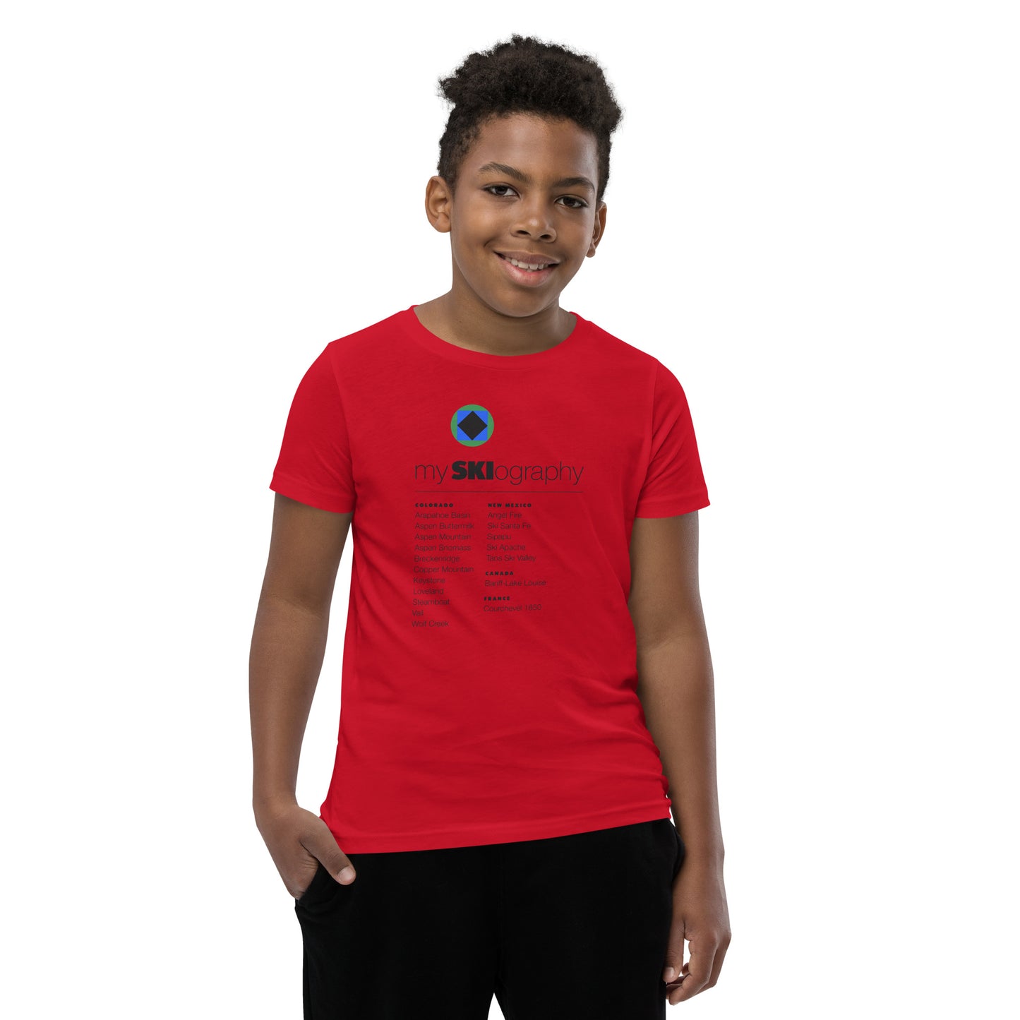 CS0001 - 03001 - mySKIography Unisex Youth Short Sleeve T-Shirt