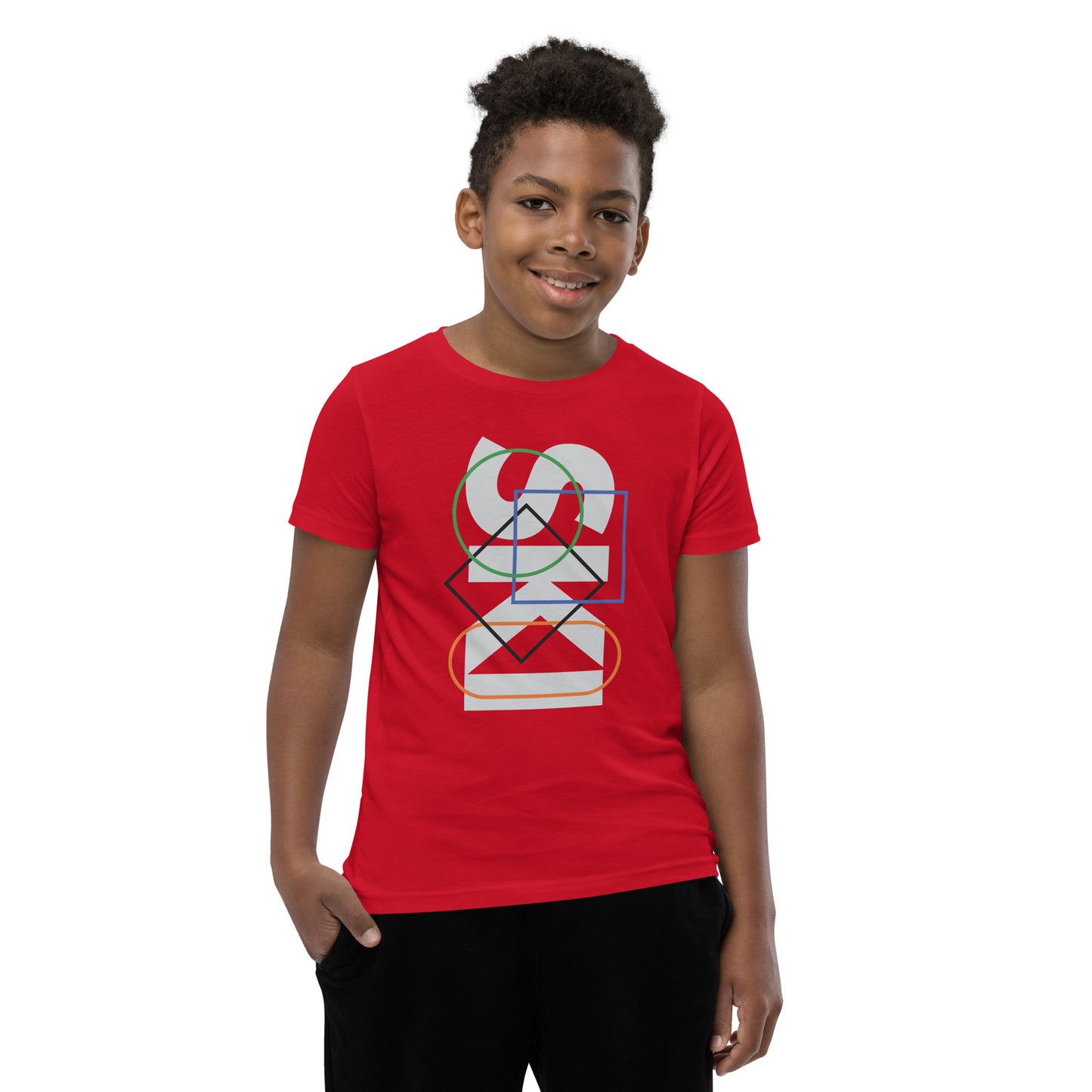 CS0044 - 03001 - SKI Icons Outlined Unisex Youth Short Sleeve T-Shirt