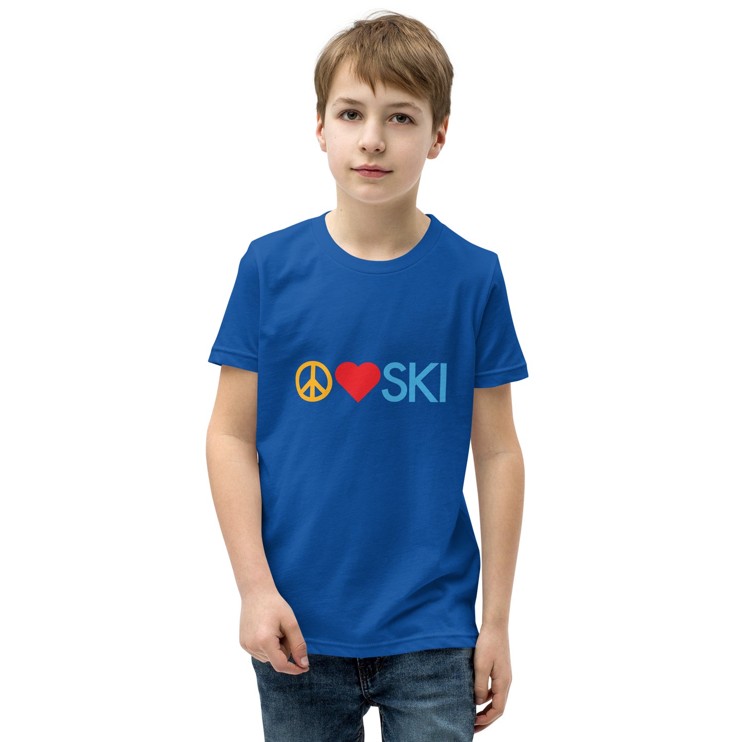 CS0026 - 03001 - Peace | Love | SKI Unisex Youth Short Sleeve T-Shirt