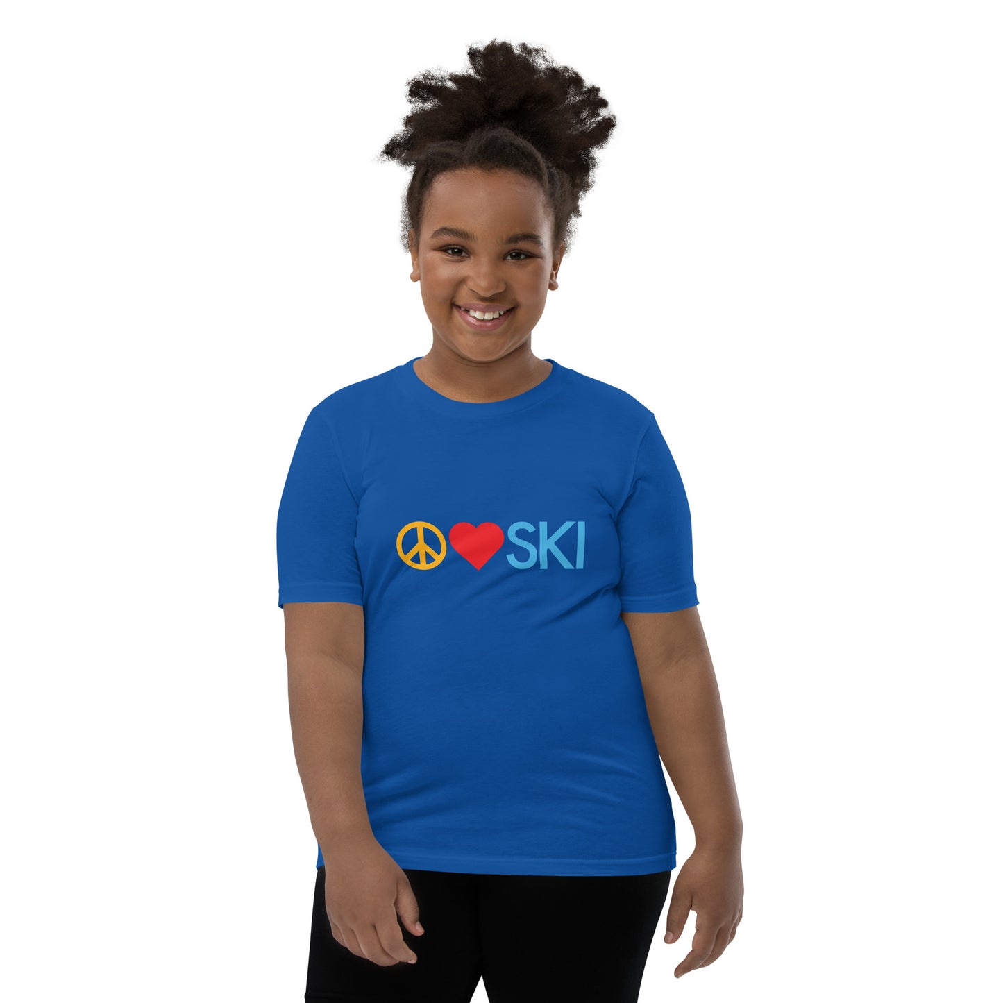 CS0026 - 03001 - Peace | Love | SKI Unisex Youth Short Sleeve T-Shirt