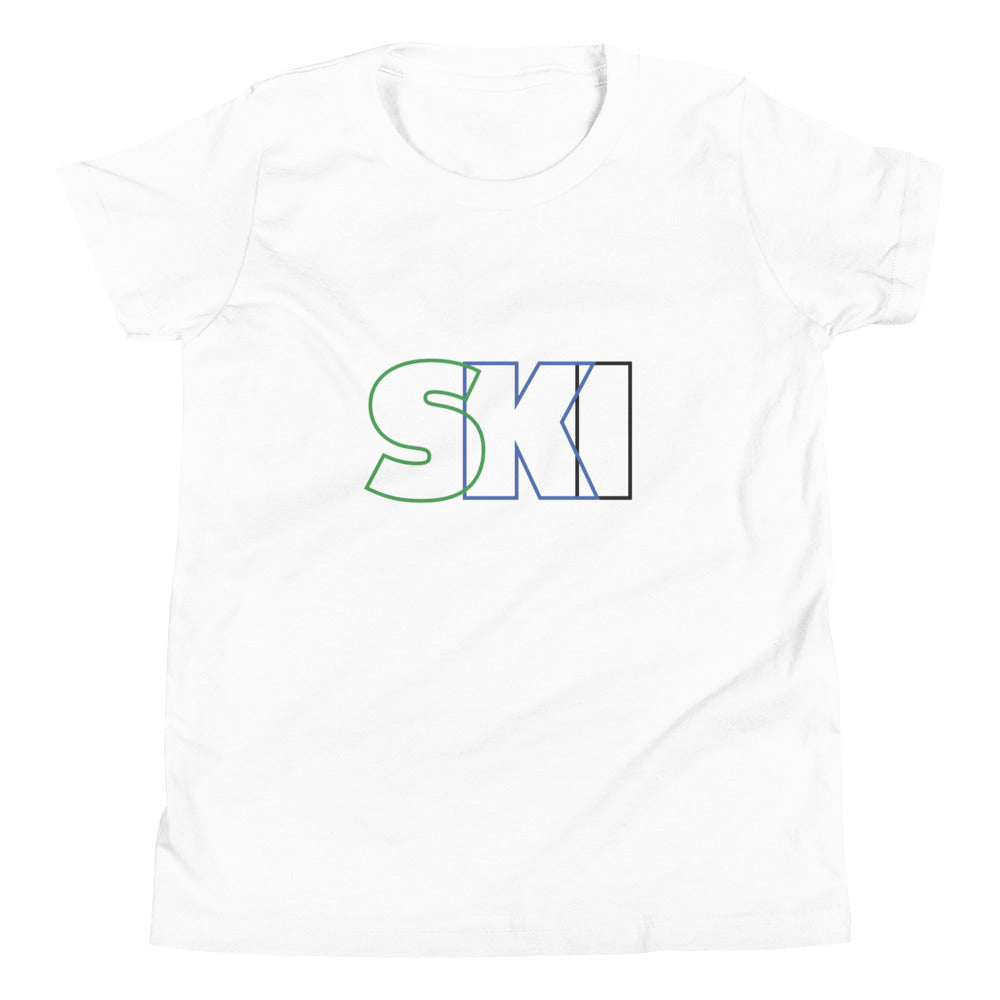 CS0052 - 03001 - SKI Outlined Unisex Youth Short Sleeve T-Shirt