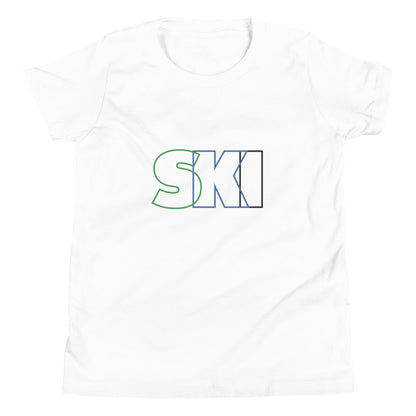 CS0052 - 03001 - SKI Outlined Unisex Youth Short Sleeve T-Shirt